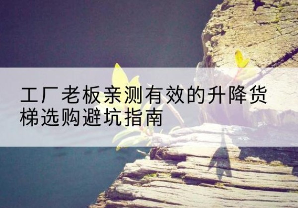 南丰升降货梯怎么选-工厂老板亲测有效的升降货梯选购避坑指南